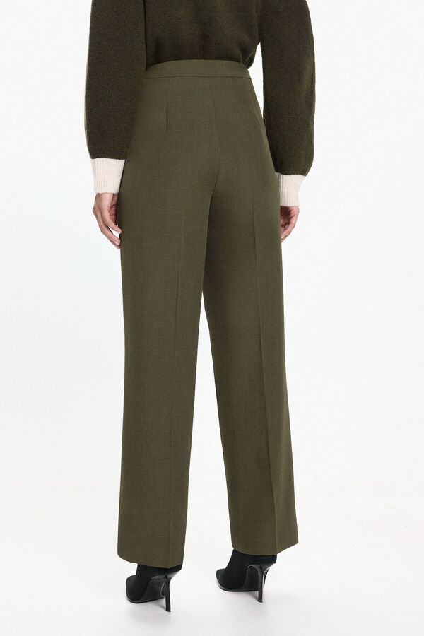 Vero Moda Cal&ccedil;a comprida com detalhe de bot&atilde;o Verde