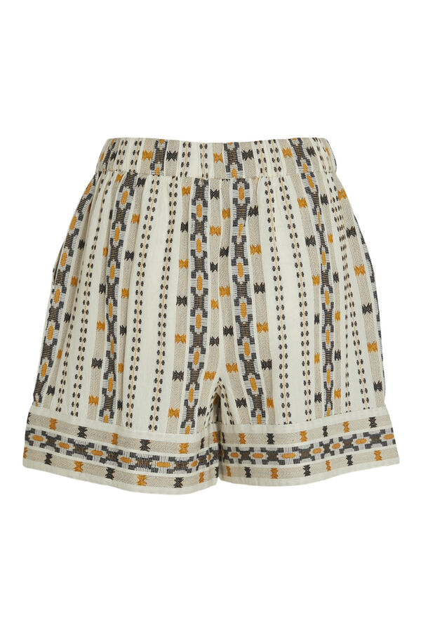 Vila Pantal&oacute;n corto de cintura alta estampado Gris