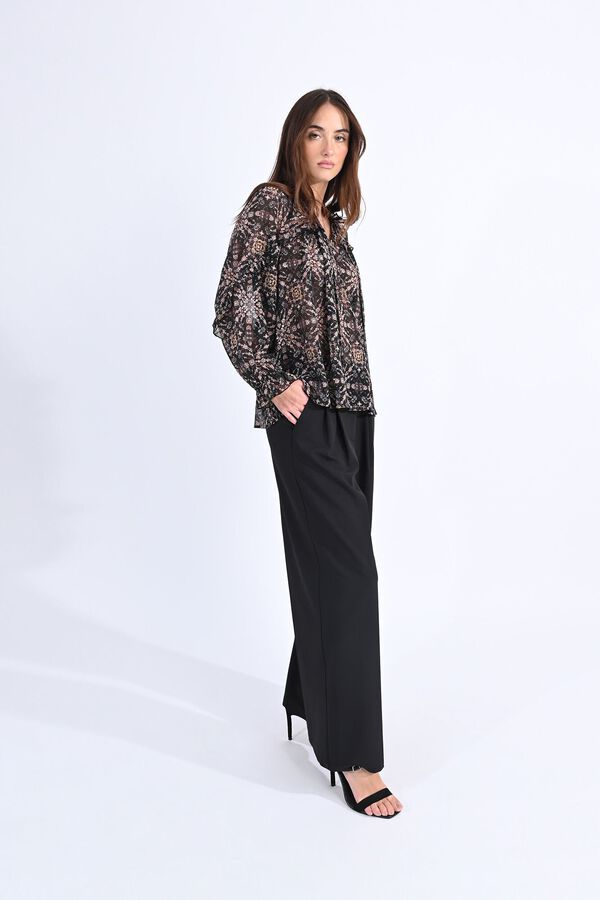 Molly Bracken Blusa de manga comprida com la&ccedil;ada Preto