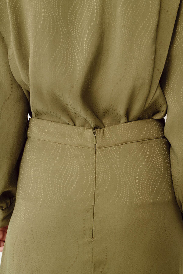 Vila Falda midi estampada Verde oscuro