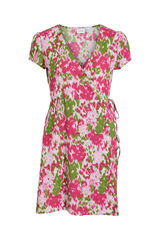 Vila Vestido curto cruzado com estampado Cinzento