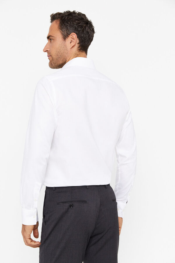 Cortefiel Camisa elegante estrutura f&aacute;cil de engomar Branco