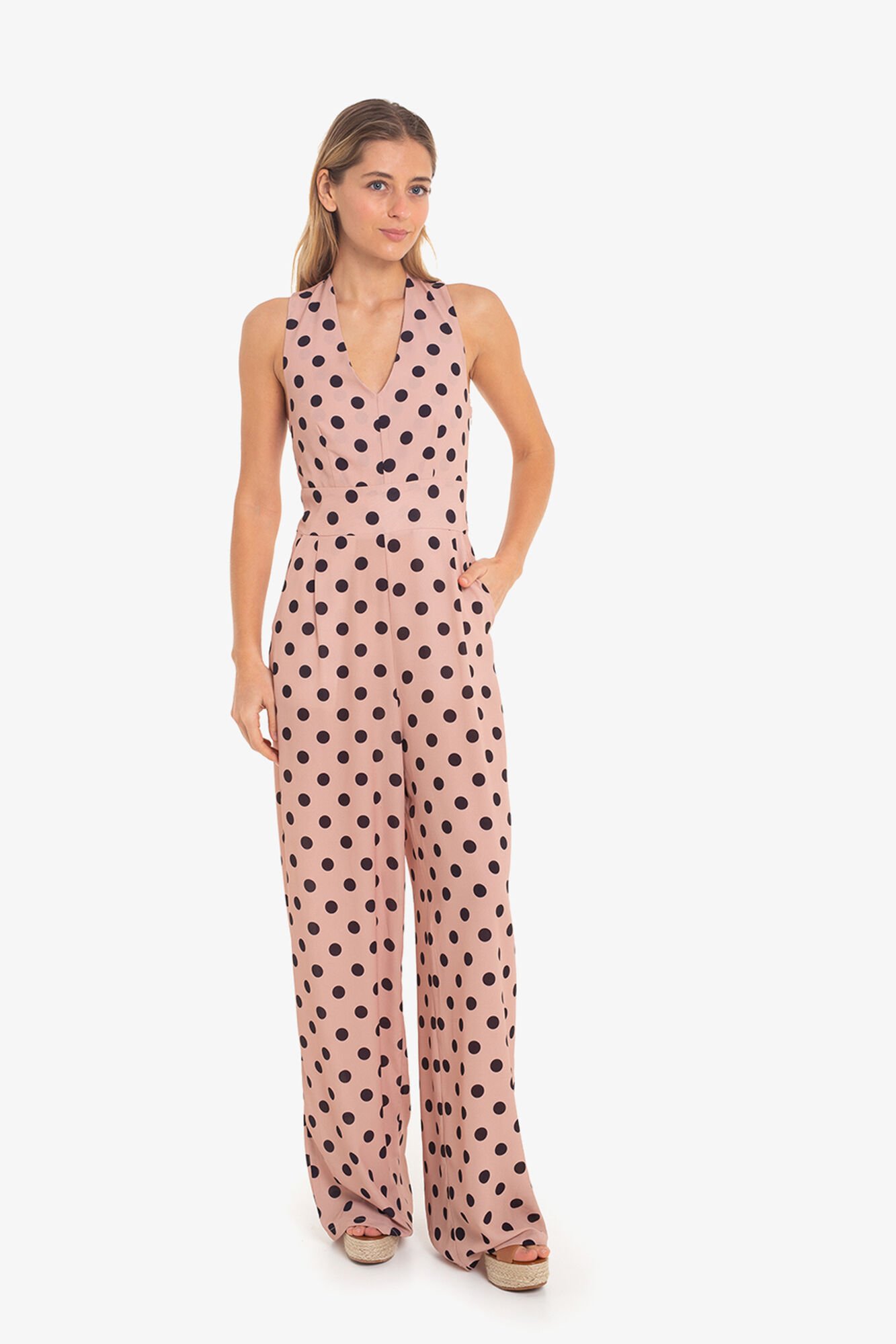 Cupl&eacute; Mono espalda cruzada lunares