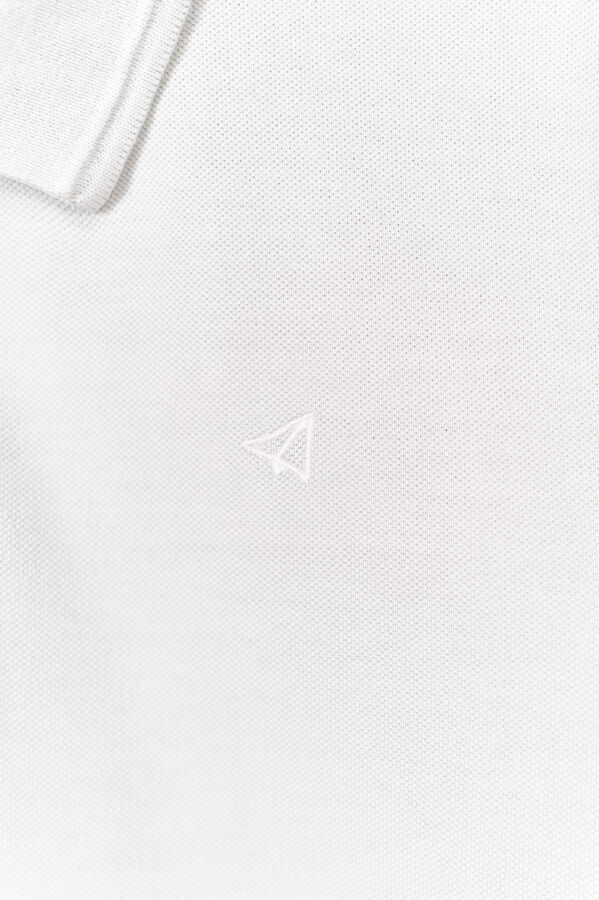 OOTO Polo pique lavado bordado avión Gris