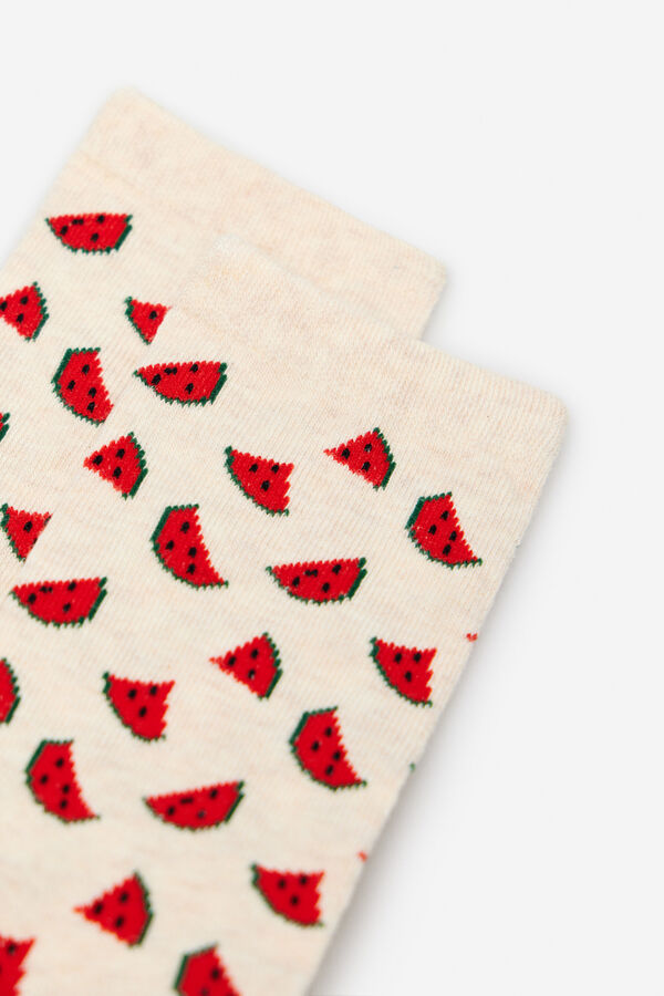 Cortefiel Calcetines largos estampado sand&iacute;as Arena