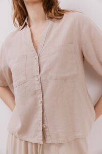 Cortefiel Camisa manga corta con lino