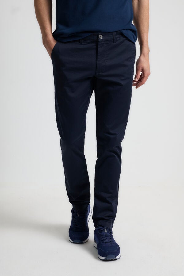 PuroEGO Chinos algod&atilde;o Azul