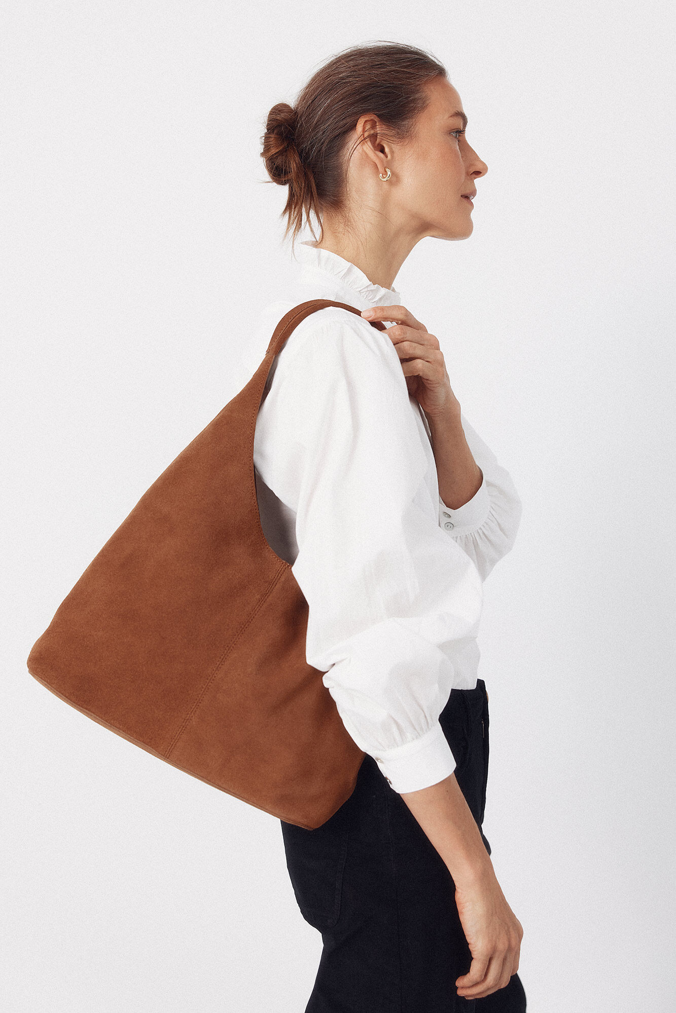 Cortefiel Hobo de couro tran&ccedil;ado