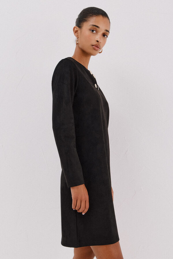 Cortefiel Vestido antelina Negro