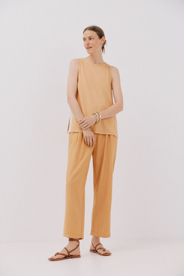 Cortefiel Top detalle puntilla crochet lateral Arena