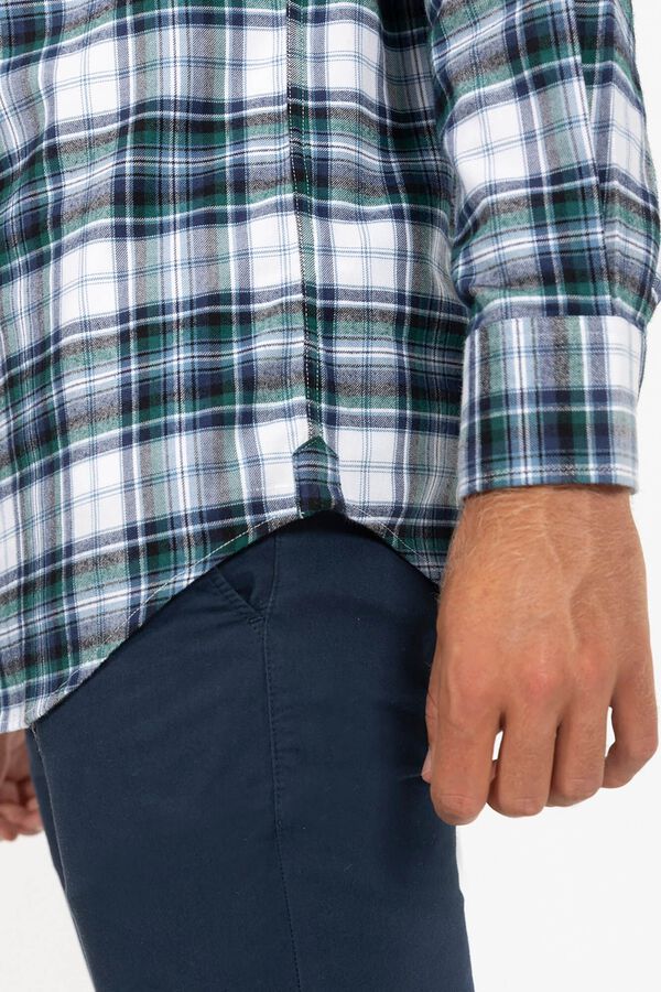 elPulpo Camisa xadrez Danúbio Viyela  Azul