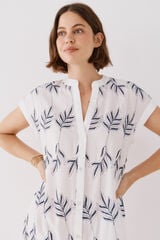 Cortefiel Caftan t&uacute;nica com gola mao Impress&atilde;o