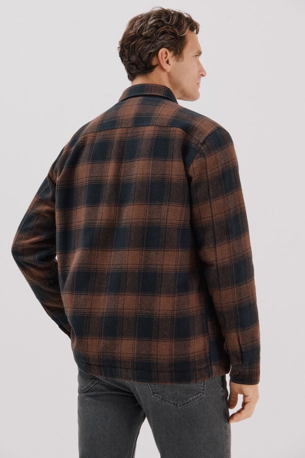 Cortefiel Sobrecamisa acolchada Marr&oacute;n