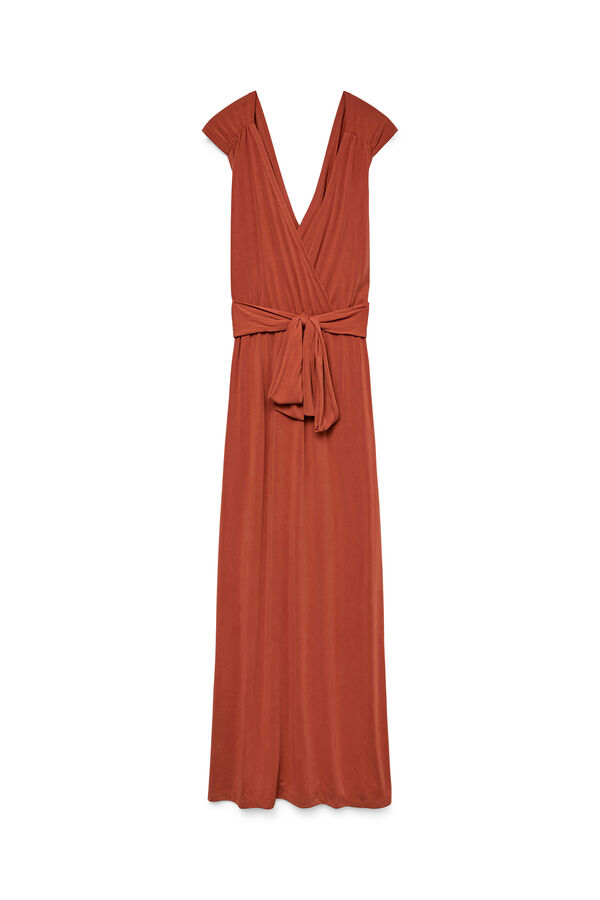 Vero Moda Vestido midi fluido Marrón oscuro