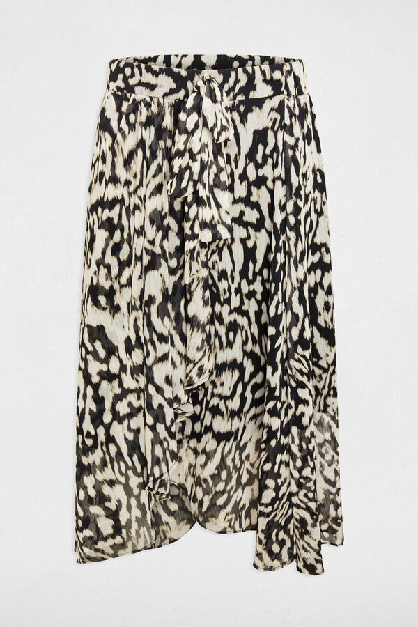 Morgan Falda midi estampado animal Estampado blanco