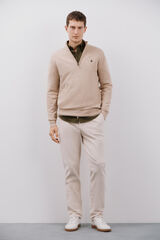 Cortefiel Calças chino bombazina Ecru