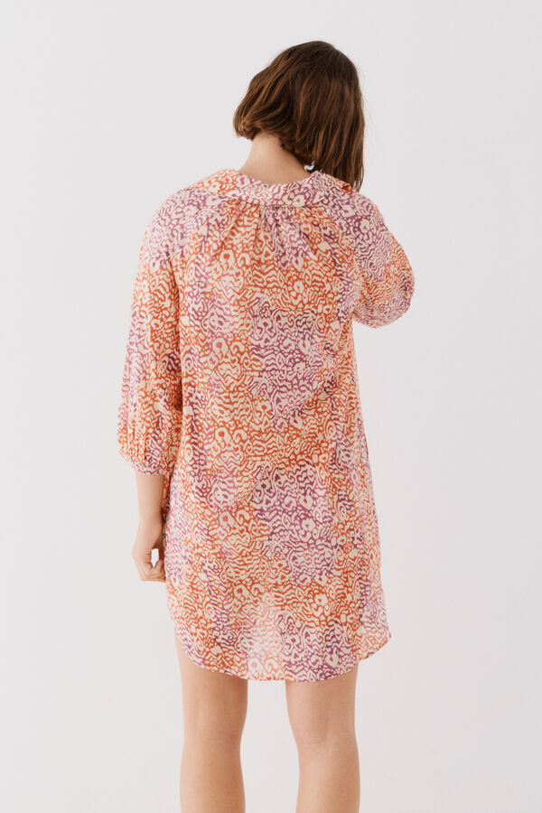 Cortefiel Caftán túnica estampado Roxo