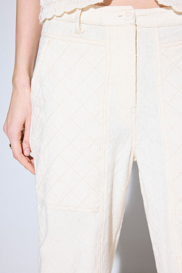 Slowlove Calças jacquard Branco