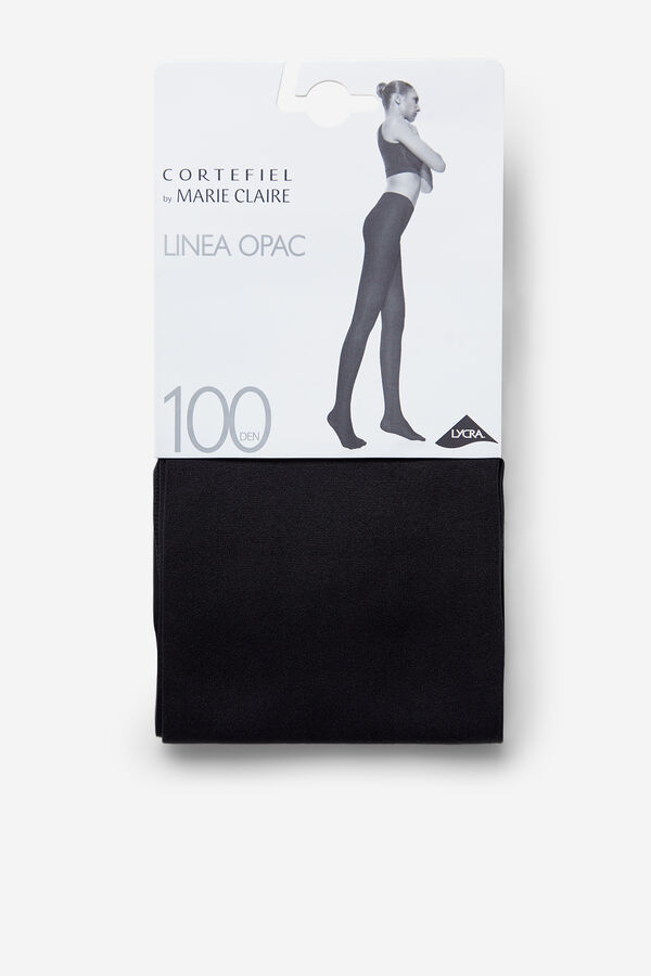 Cortefiel Panty Opac 100D Negro