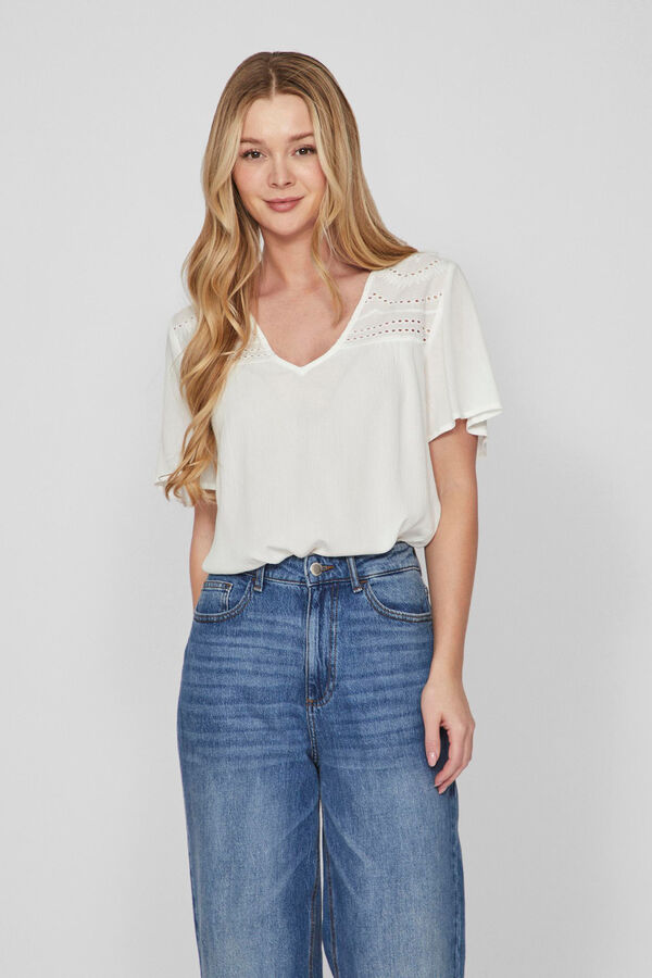 Vila Blusa cuello pico Gris