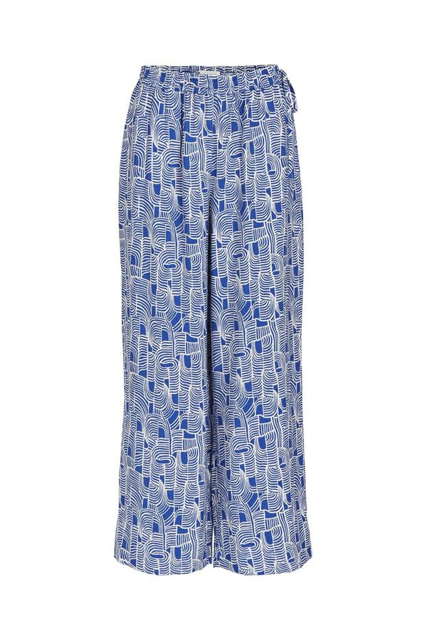 Object Calças fluidas com estampado Azul