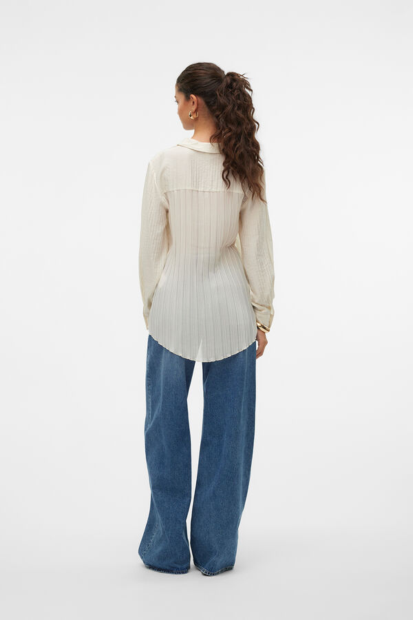 Vero Moda Camisa de manga comprida com pregas nas costas Cinzento