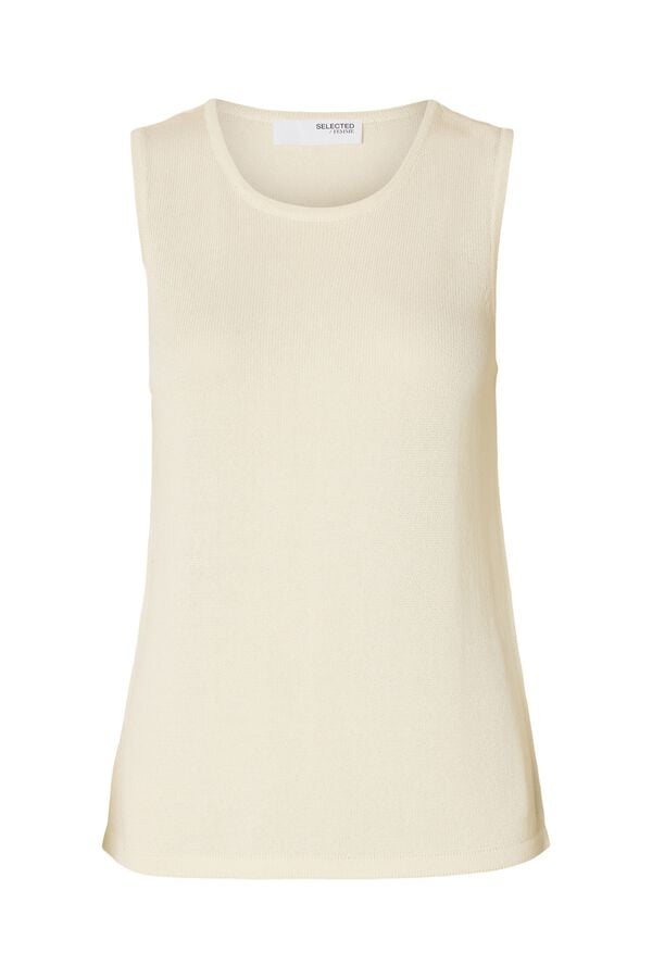 Selected Top de punto sin mangas Beige
