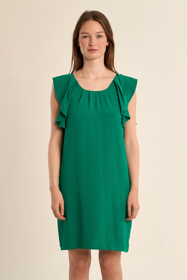 Molly Bracken Vestido de manga curta borboleta com pregas Verde