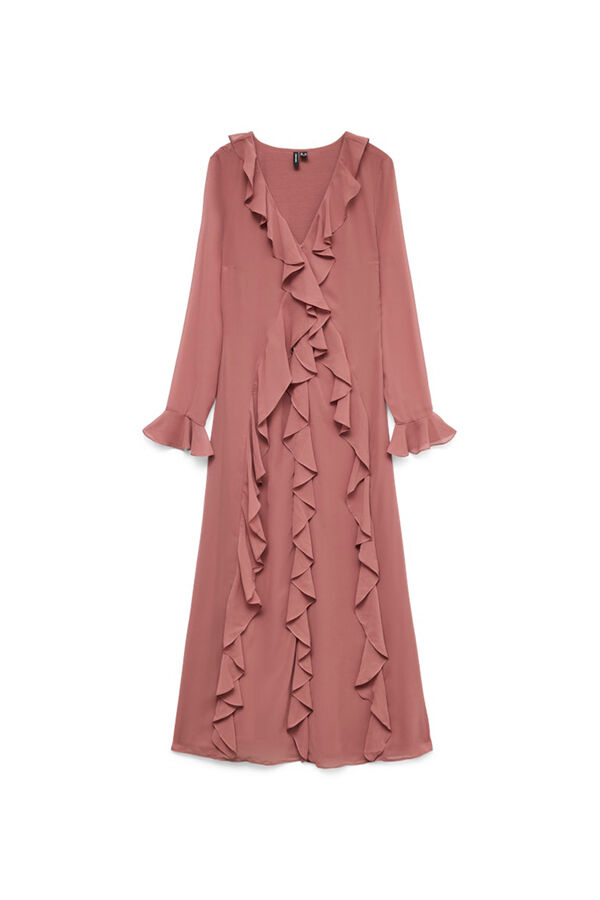 Vero Moda Vestido largo volantes Coral