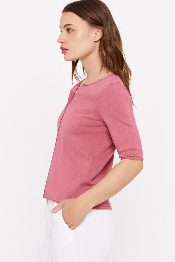 Cortefiel Casaco de malha manga curta Subiu