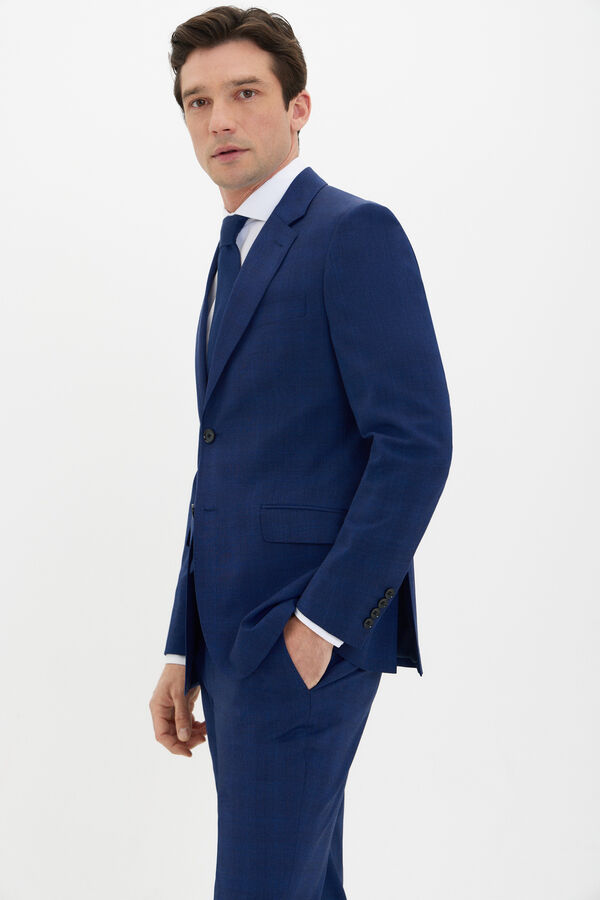 Cortefiel Blazer quadrado slim fit Azul