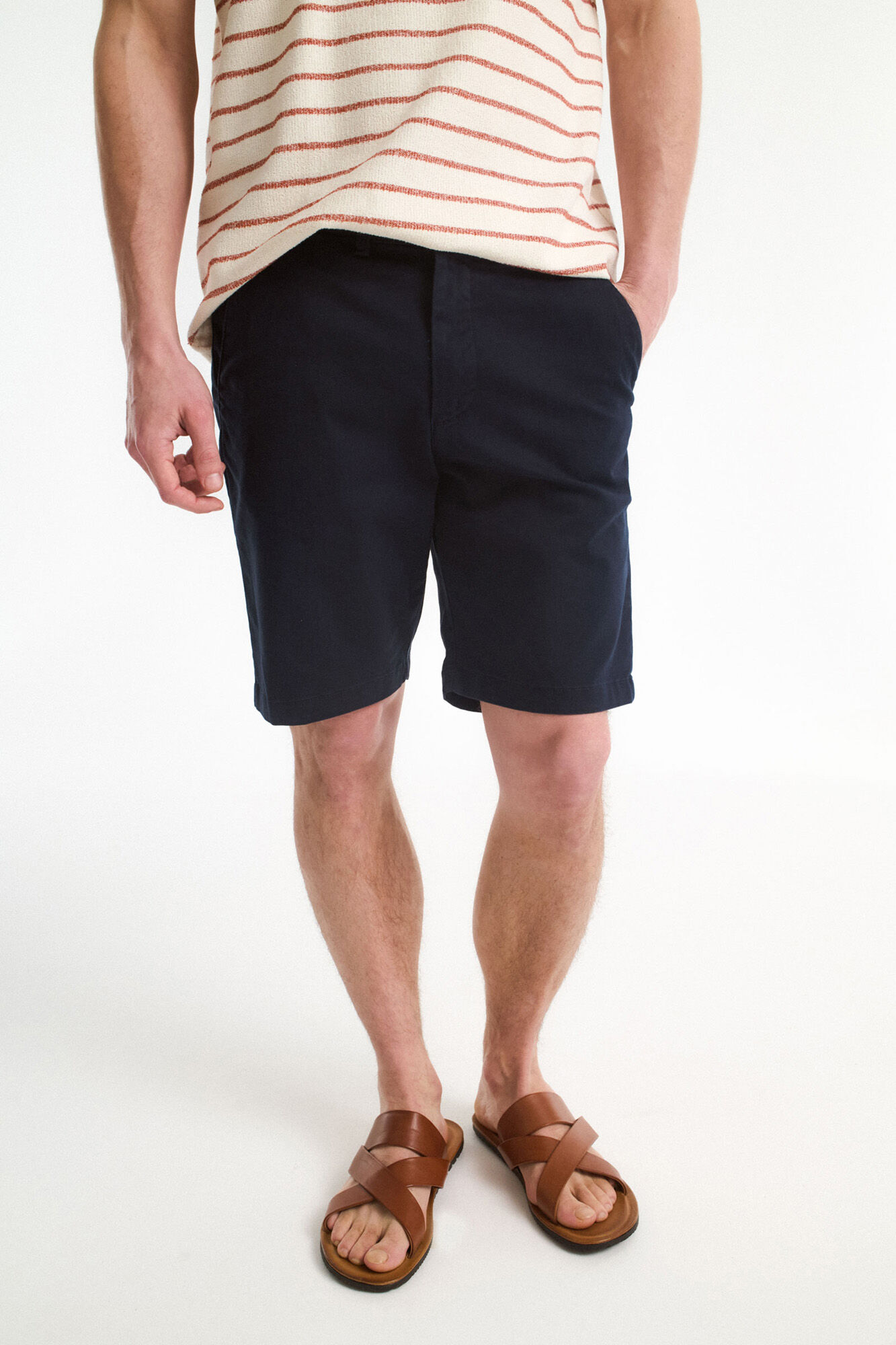 Selected Pantal&oacute;n chino corto confeccionado con lino