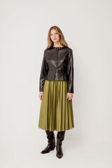 Vila Chaqueta polipiel con peplum Negro