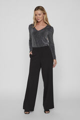 Vila Jersey de punto lam&eacute; de manga larga Negro