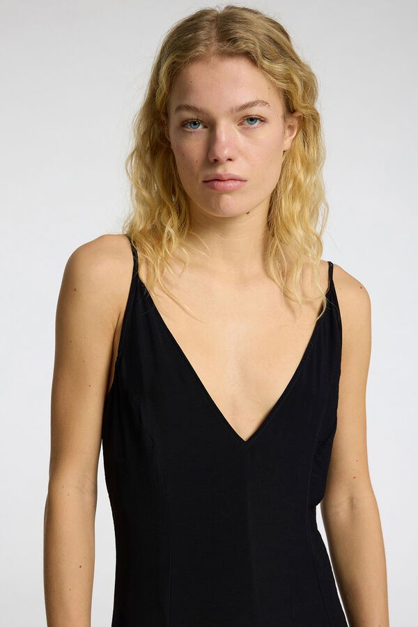 Selected Femme Vestido comprido de alças Preto