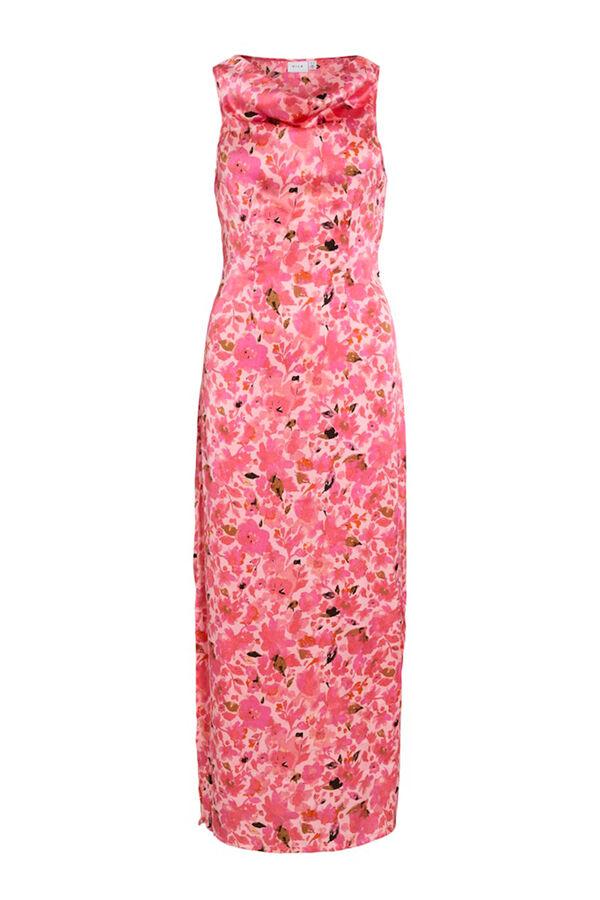 Vila Vestido de fiesta midi estampado Rosa