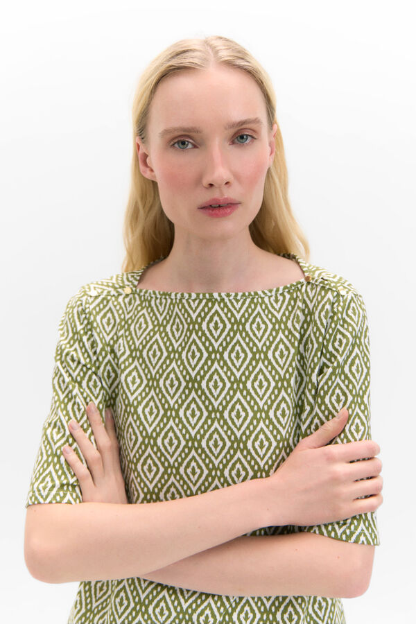 Cortefiel Camisola básica com botões dourados Multicolorido