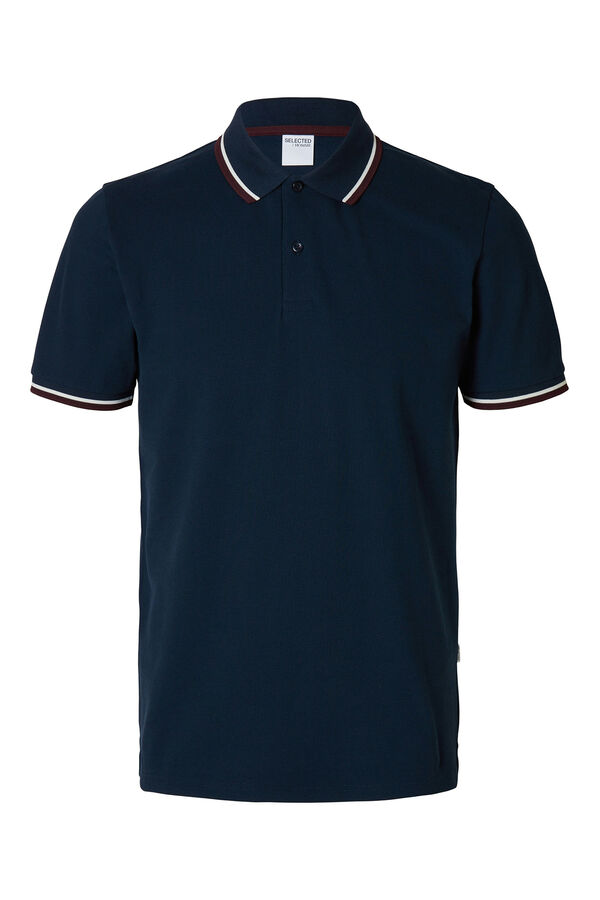 Selected Polo manga curta piqu&eacute; Azul