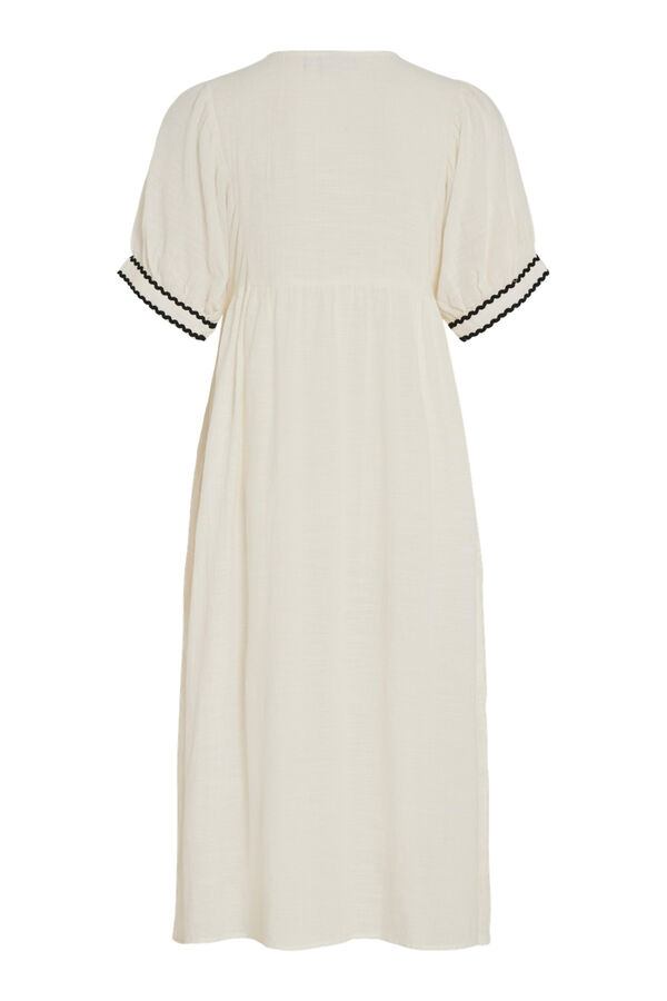 Vila Vestido midi con manga farol Blanco