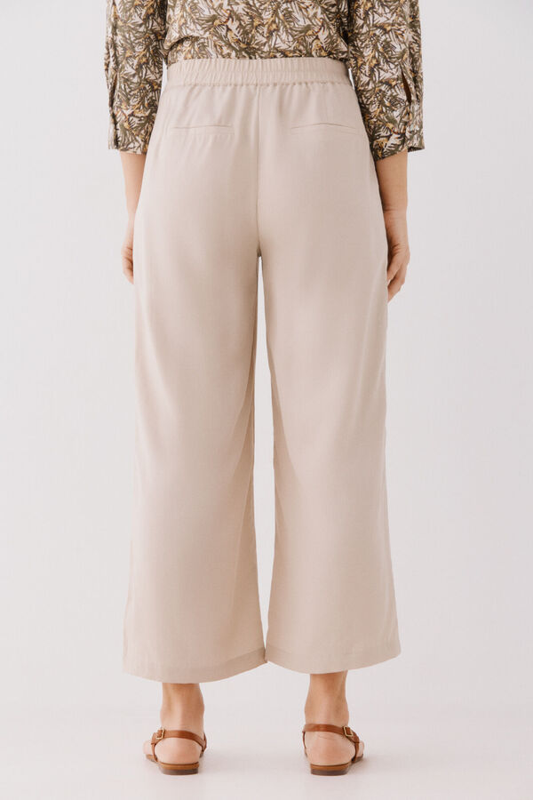 Cortefiel Pantal&oacute;n de tencel Castanho