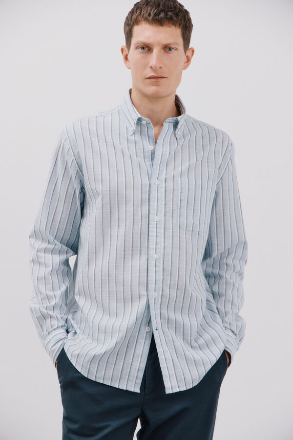 Cortefiel Camisa riscas Azul