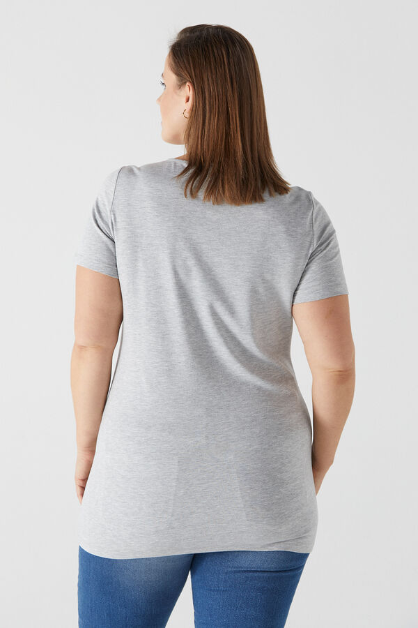 Cortefiel T-shirt básica Curve Cinzento