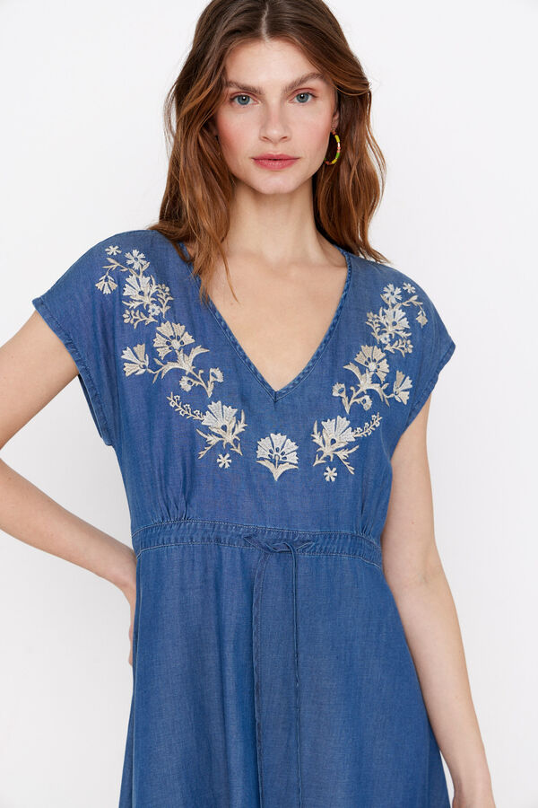 Cortefiel Vestido vaquero tencel Azul oscuro