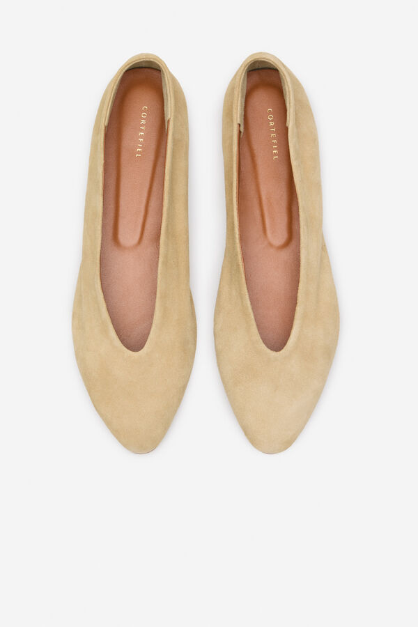 Cortefiel Bailarina serraje Beige