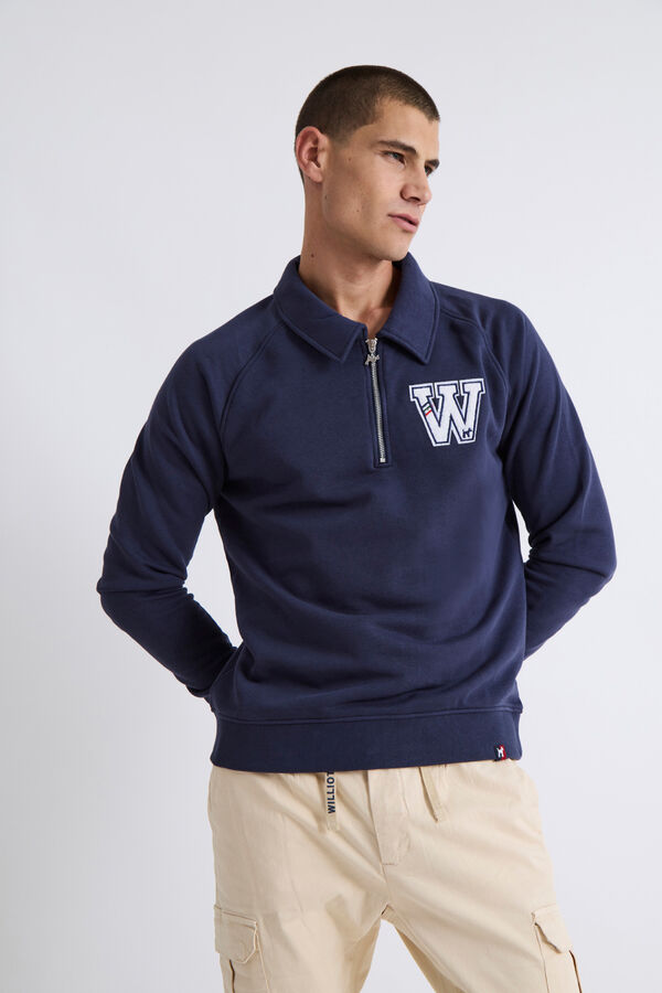Williot Sudadera Polo Zip Azul marino