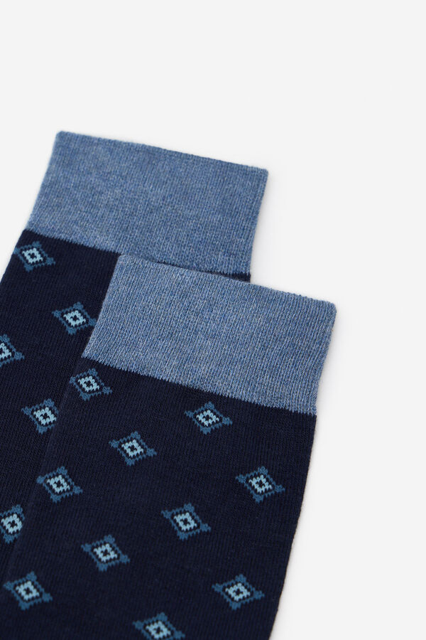 Cortefiel Meia de desenho clássico Azul