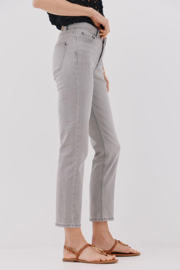 Cortefiel Cal&ccedil;a jeans reta Cinzento