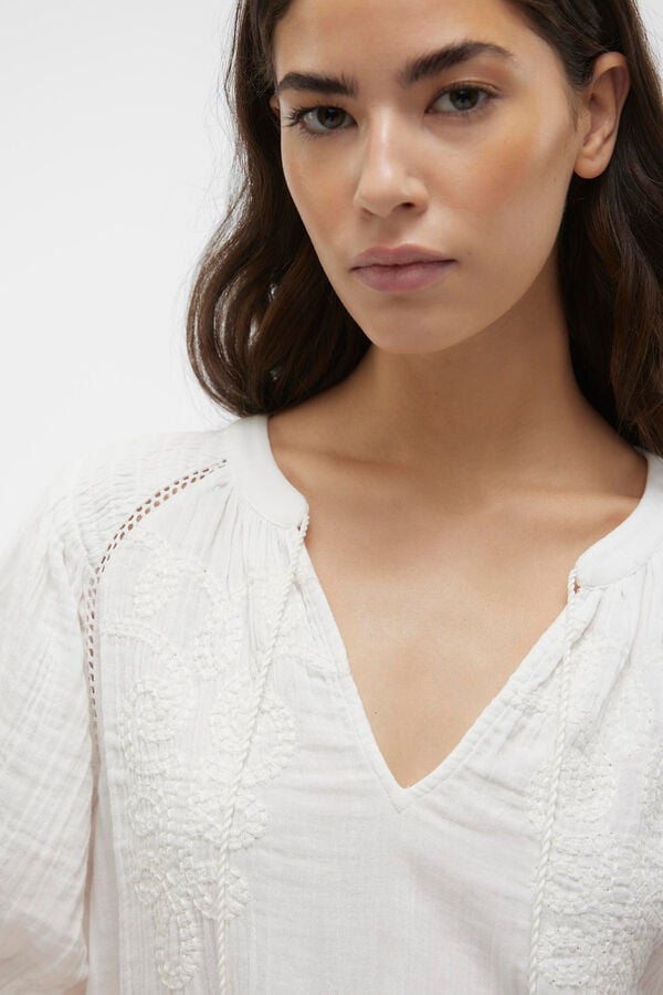 Vero Moda Vestido curto de algod&atilde;o  Branco