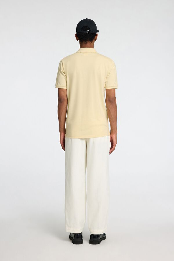 Selected Polo Slim Fit de manga curta confeccionada em algodão orgânico Dourado