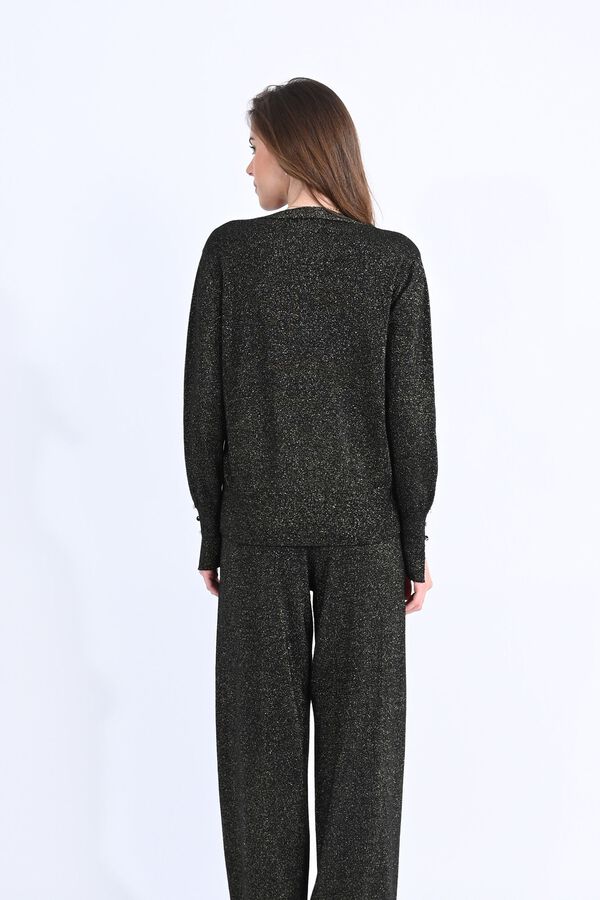 Molly Bracken Cardigan em tecido brilhante Preto